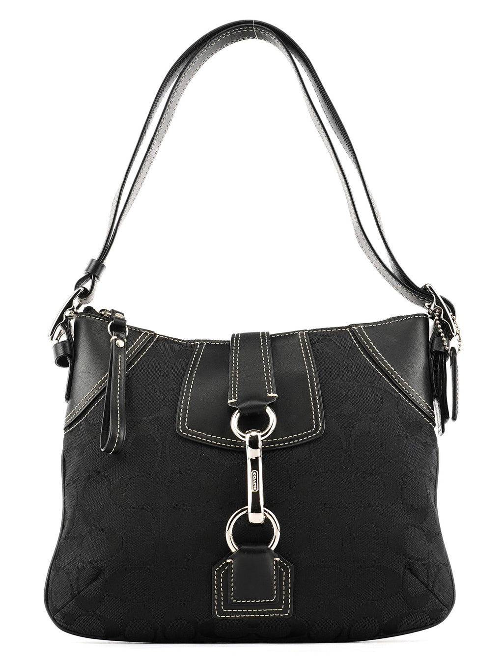 Coach Black Signature Canvas Shoulder Bag