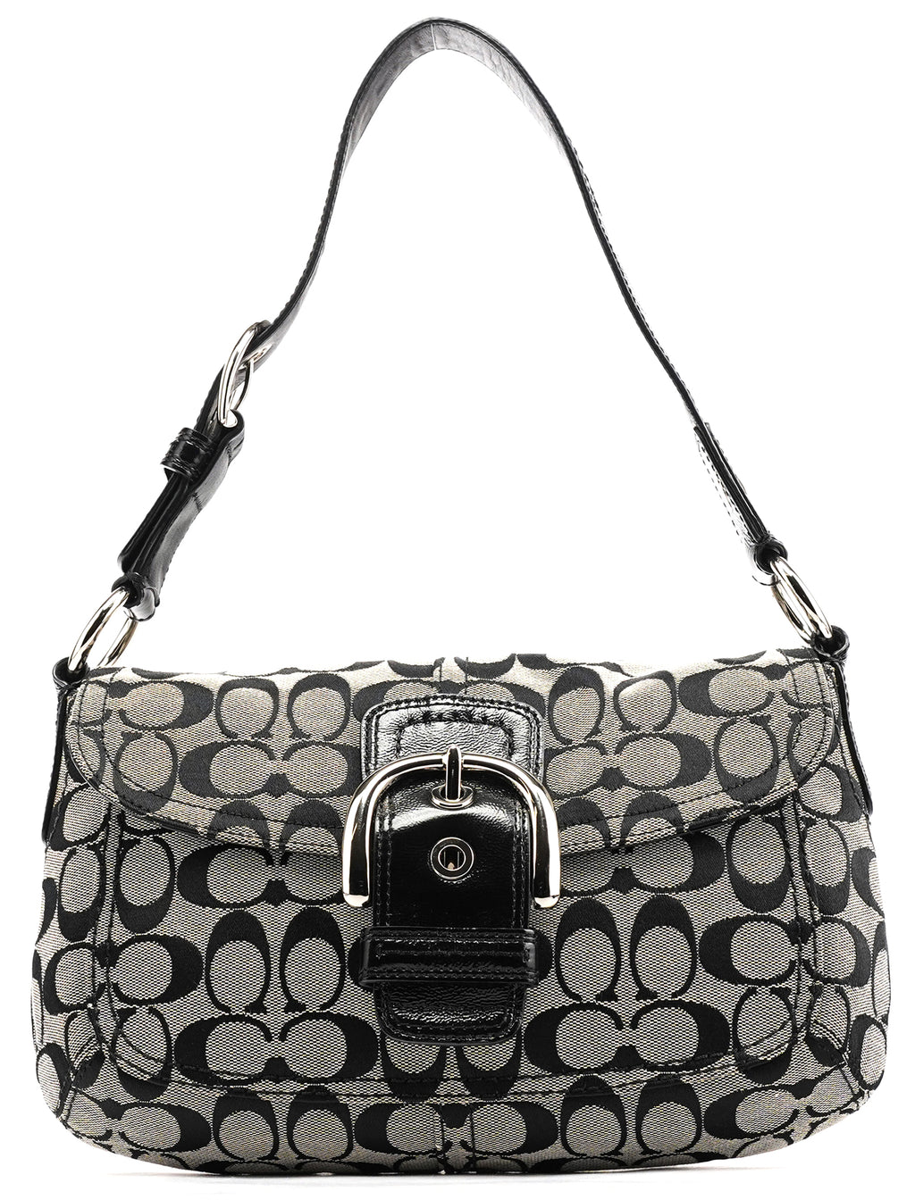 Coach F13113 Grey Black Signature Soho Shoulder Bag – Rediscover 