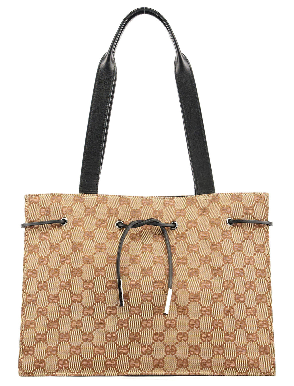 Gucci Beige GG Leather Drawstring Tote Bag – Rediscover Vintage