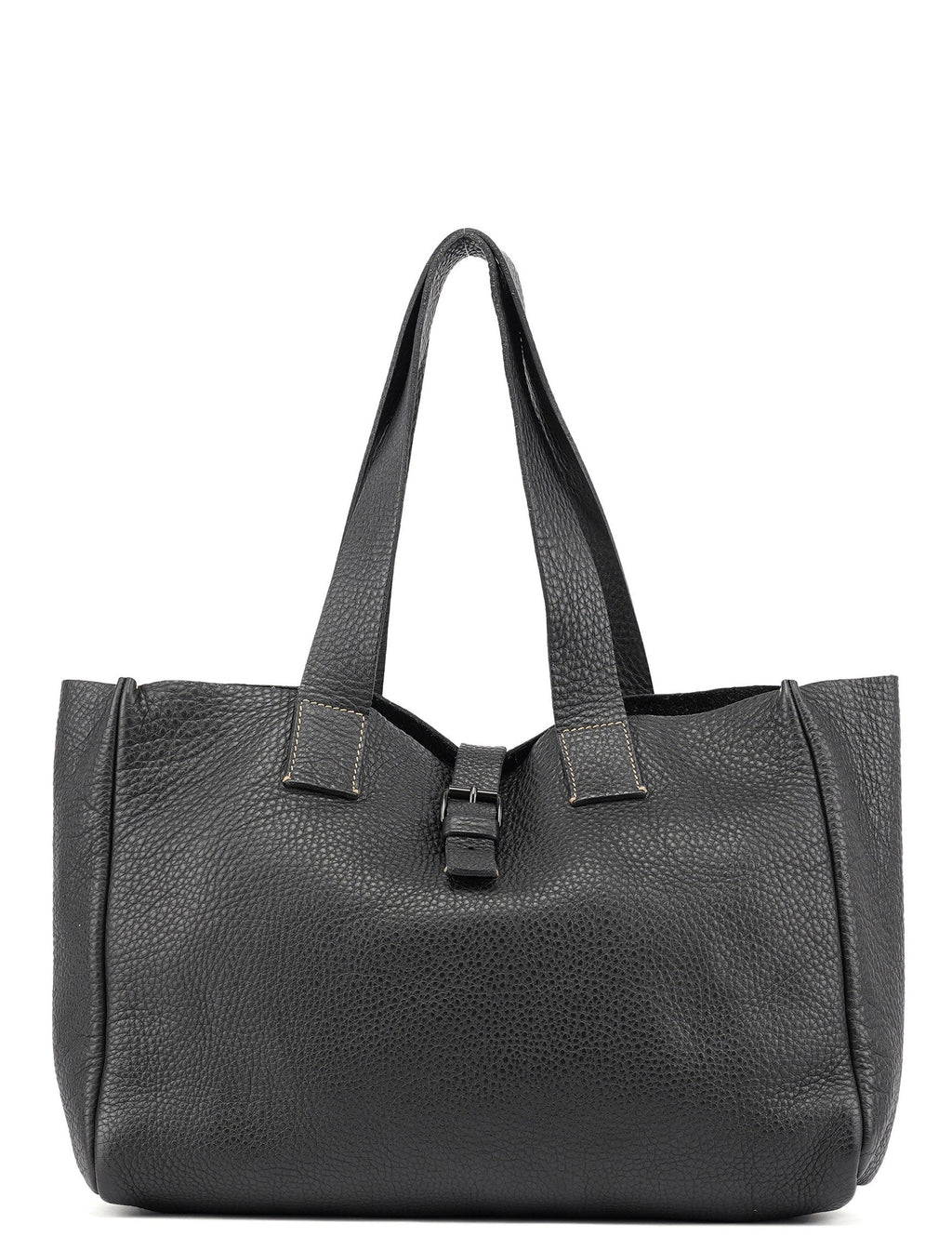 Miu Miu Black Pebbled Leather Belt Tote – Rediscover Vintage MIU