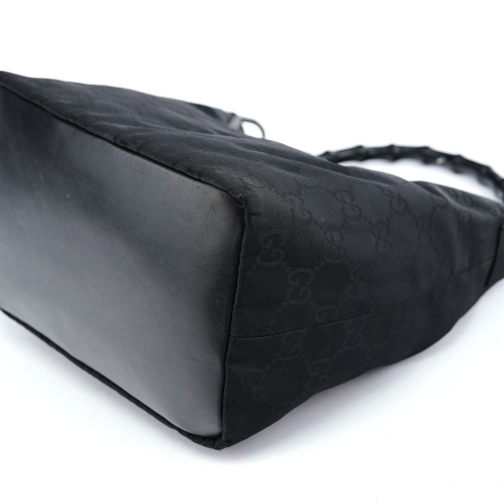 Gucci 000 0531 Black GG Bamboo Shoulder Bag