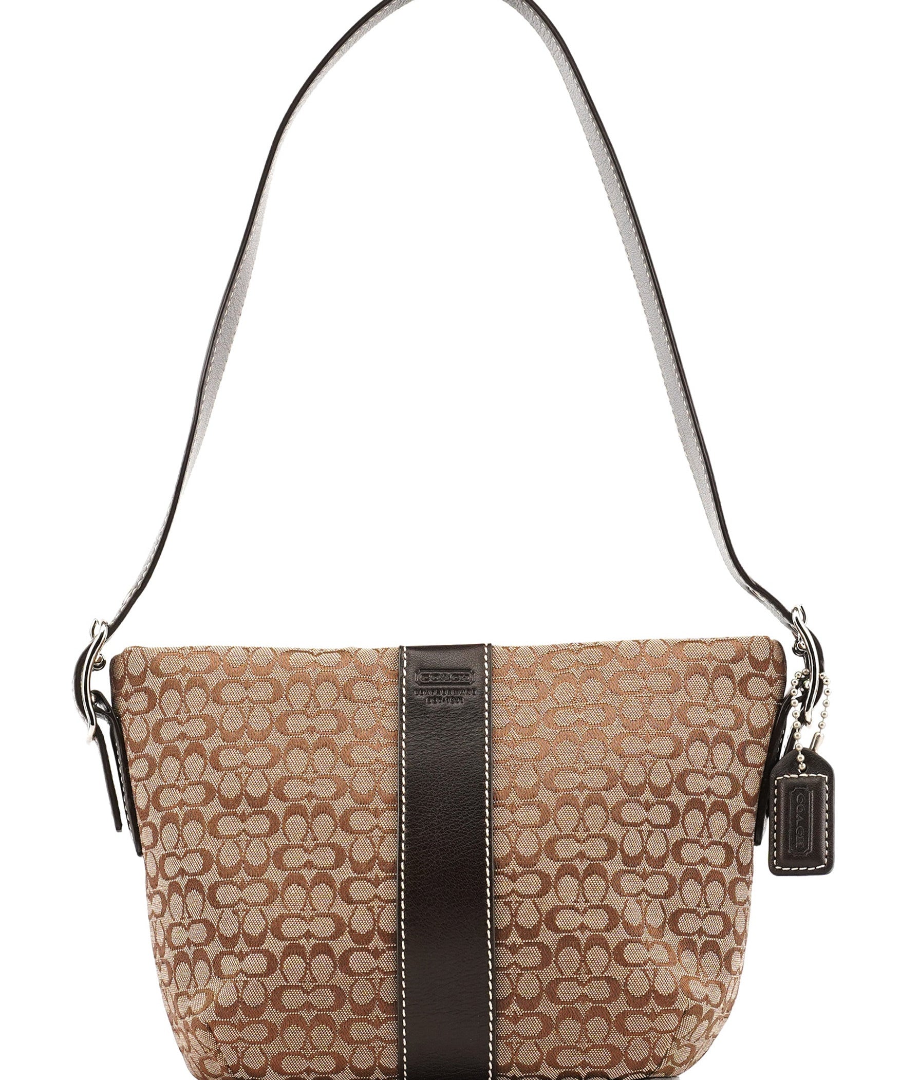 Coach 4771 Beige Brown Signature Shoulder Bag