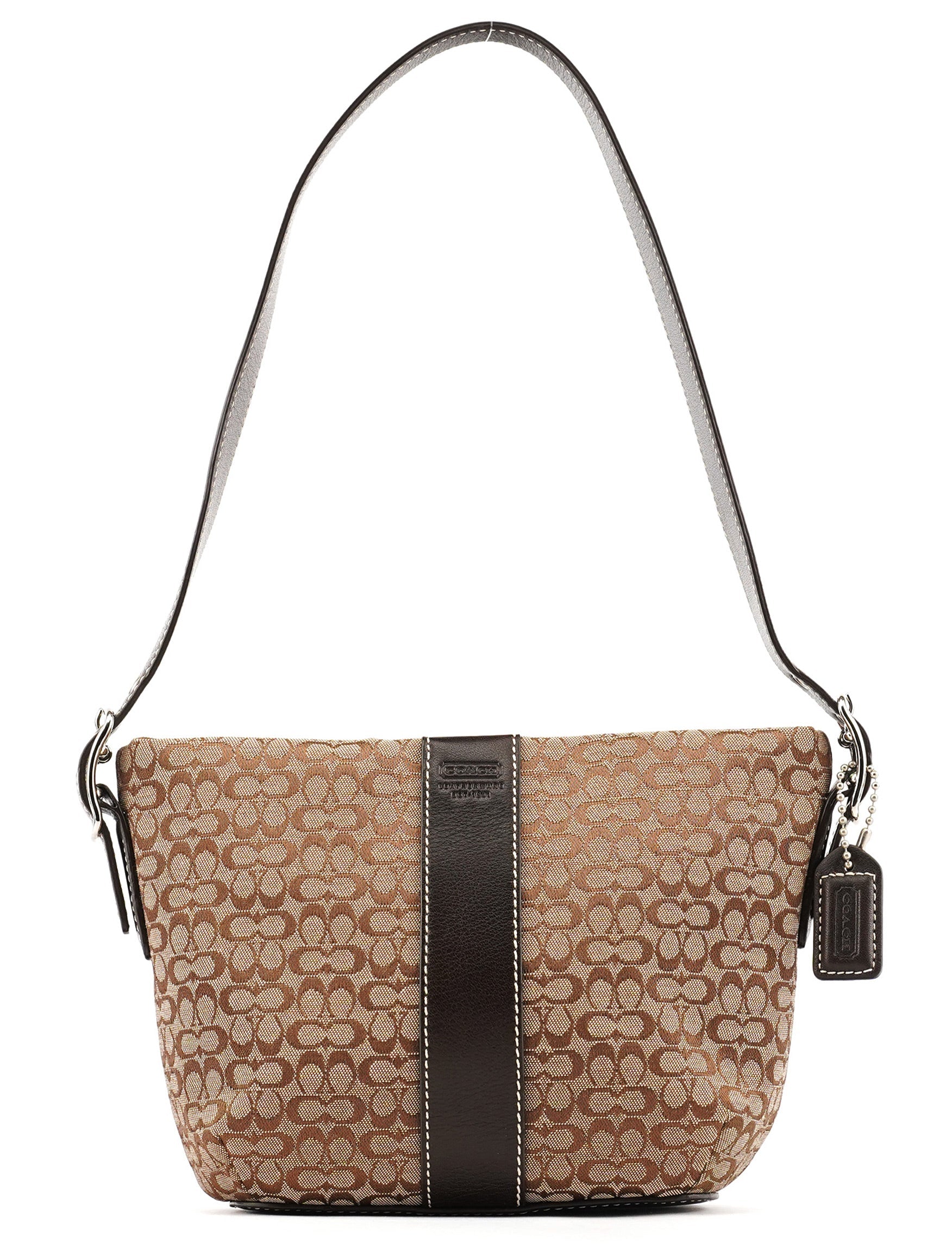 Coach 4771 Beige Brown Signature Shoulder Bag