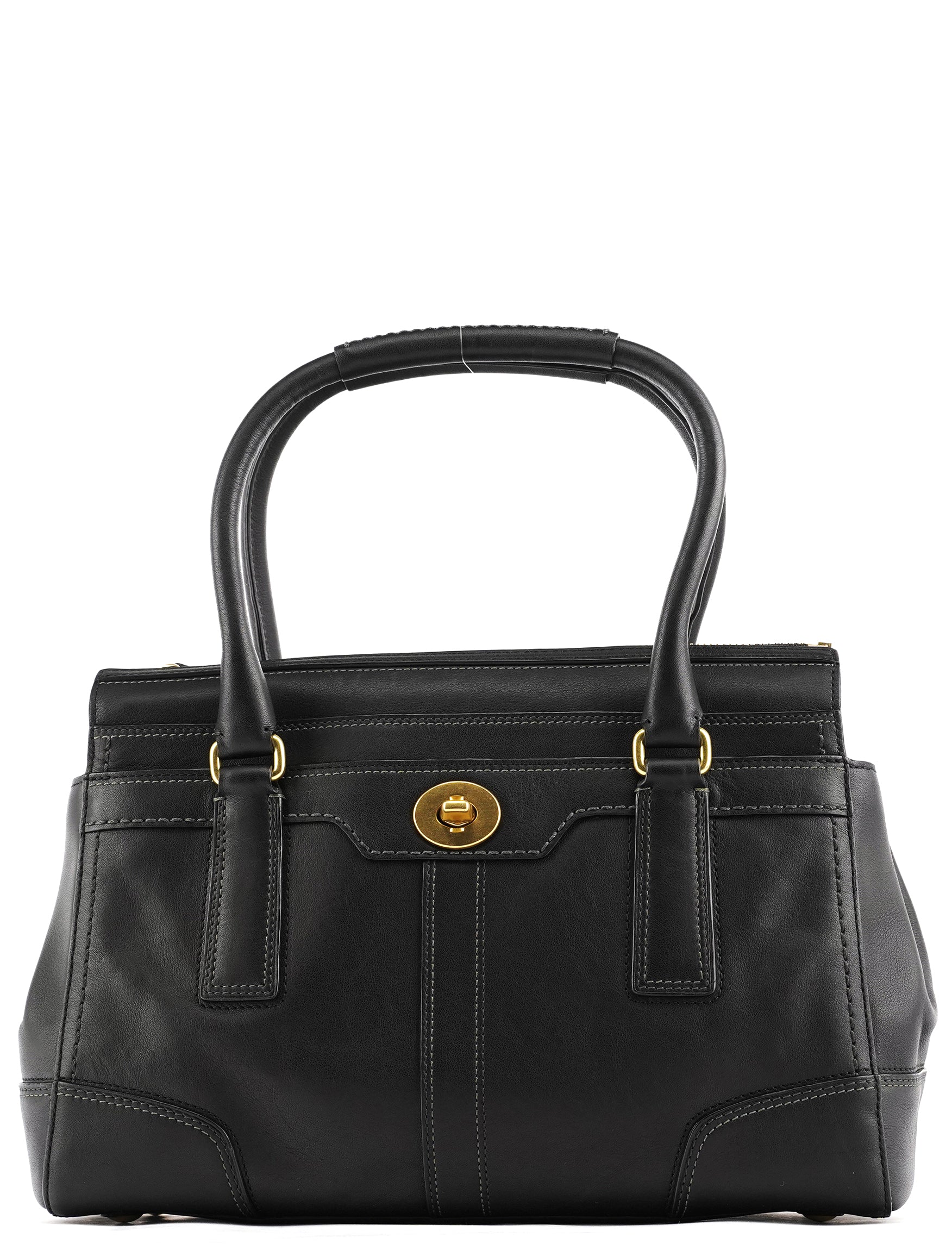 希少】OLD COACH Dulles Bag leather black Coach Vintage Bleecker