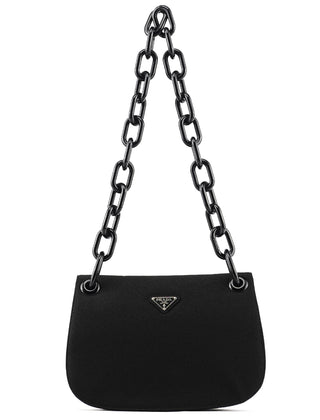 Prada B6436 Black Tessuto Swing Nylon Chain Shoulder Bag