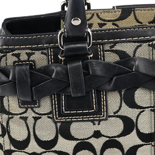 Coach F13065 Grey Black Signature Hamptons Tote Bag