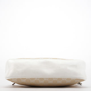 001 3865 Beige White GG Bamboo Shoulder Bag
