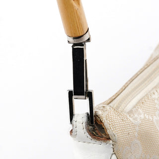 001 3865 Beige White GG Bamboo Shoulder Bag