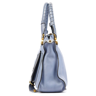Light Blue Leather Marcie 2-Way Bag