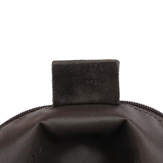 001 3244 Brown Suede Bamboo Shoulder Bag