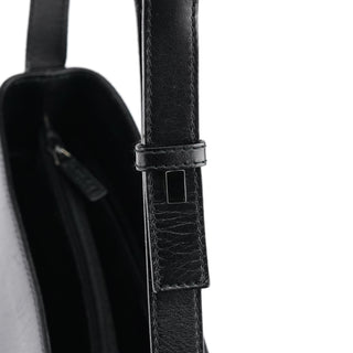 001 4286 Black Calfskin Bucket Shoulder Bag