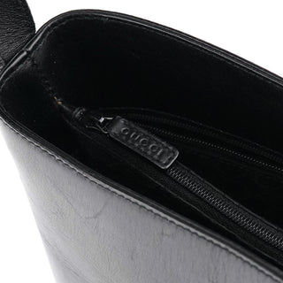 001 4286 Black Calfskin Bucket Shoulder Bag
