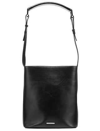 001 4286 Black Calfskin Bucket Shoulder Bag