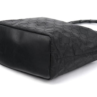 000 0833 Black GG Nylon Bamboo Shoulder Bag