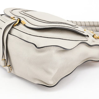 Light Grey Leather Marcie 2-Way Bag