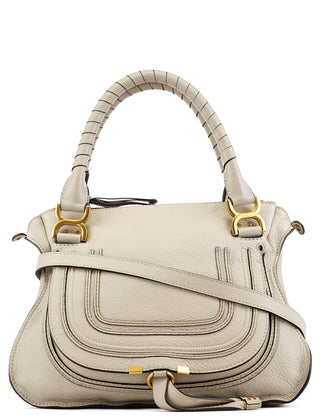 Light Grey Leather Marcie 2-Way Bag