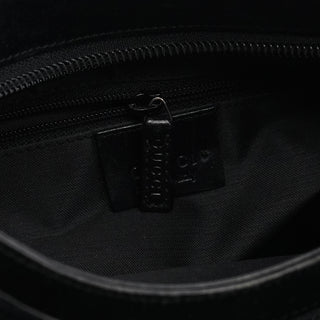 001 8778 Black GG Suede Shoulder Bag