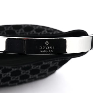 001 8778 Black GG Suede Shoulder Bag