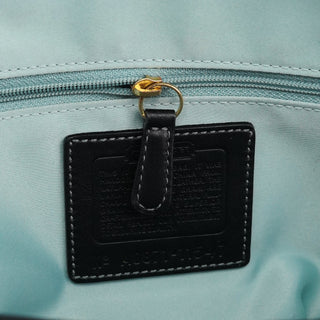 11547 Black Leather Turnlock Tote Bag