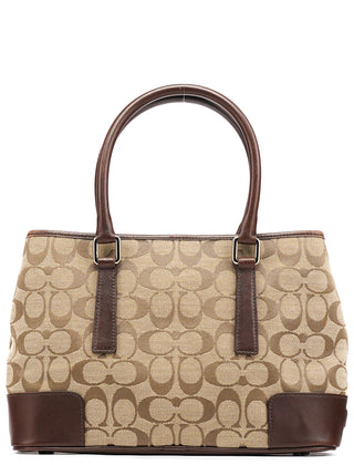6089 Beige Brown Signature Tote Bag