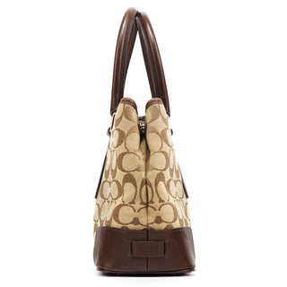 6089 Beige Brown Signature Tote Bag