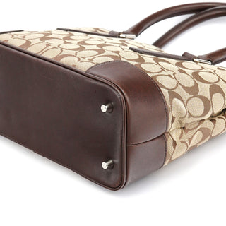 6089 Beige Brown Signature Tote Bag