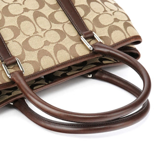 6089 Beige Brown Signature Tote Bag
