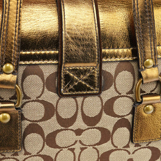 1498 Beige Gold Signature Soho Belt Buckle Tote Bag
