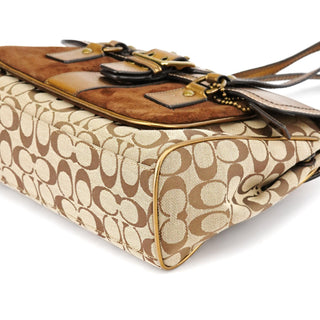 1498 Beige Gold Signature Soho Belt Buckle Tote Bag