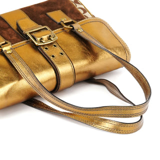 1498 Beige Gold Signature Soho Belt Buckle Tote Bag