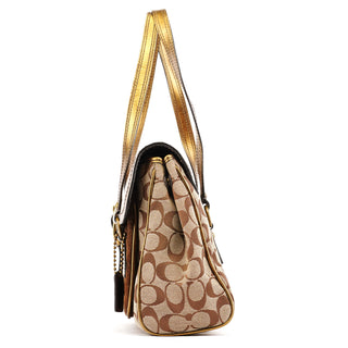 1498 Beige Gold Signature Soho Belt Buckle Tote Bag