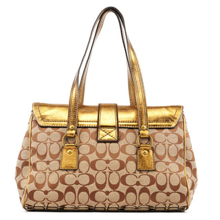 1498 Beige Gold Signature Soho Belt Buckle Tote Bag