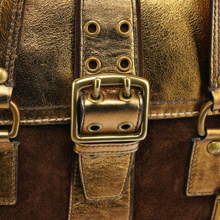 1498 Beige Gold Signature Soho Belt Buckle Tote Bag