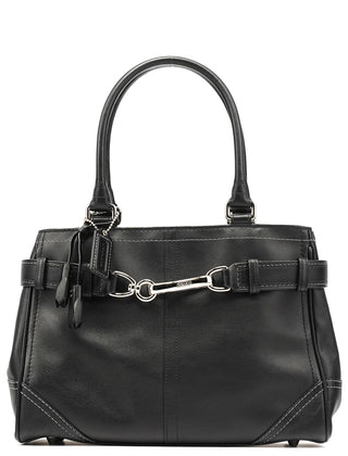 F08A70 Black Leather Hampton Tote Bag