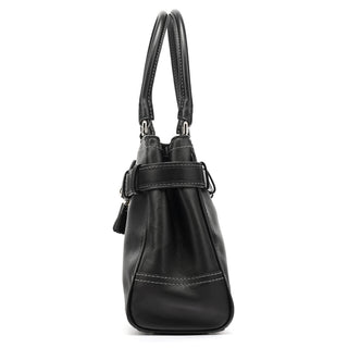 F08A70 Black Leather Hampton Tote Bag