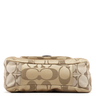 F24742 Beige Burgundy Signature Soho Tote Bag