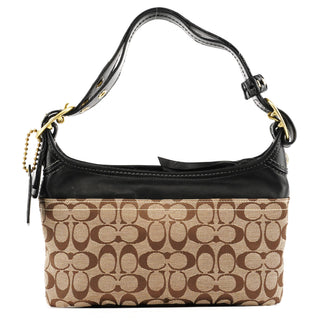 11444 Beige Brown Signature Canvas Soho Hobo Bag