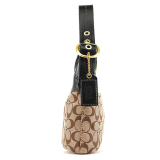 11444 Beige Brown Signature Canvas Soho Hobo Bag