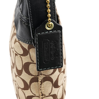 11444 Beige Brown Signature Canvas Soho Hobo Bag
