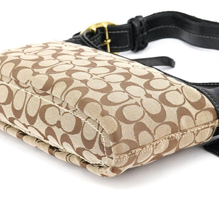 11444 Beige Brown Signature Canvas Soho Hobo Bag