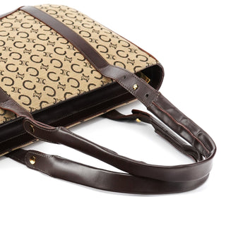 Beige Brown Macadam Canvas Tote Bag