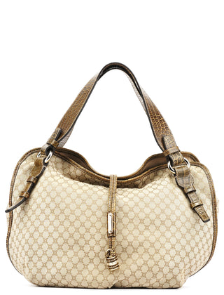 Beige Macadam Croc Bittersweet Shoulder Bag