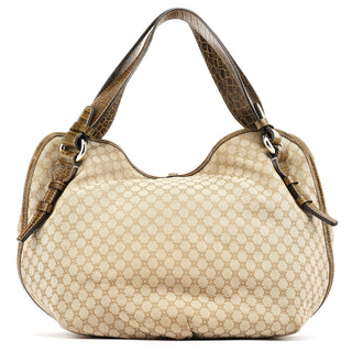 Beige Macadam Croc Bittersweet Shoulder Bag