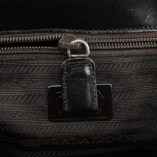 Dark Brown Vitello Buckle Top Handle Bag