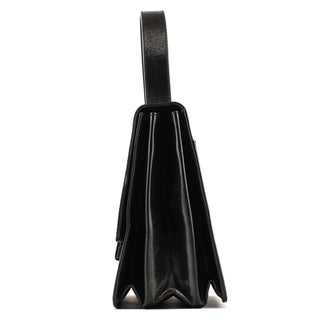 Dark Brown Vitello Buckle Top Handle Bag