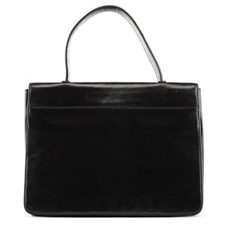 Dark Brown Vitello Buckle Top Handle Bag