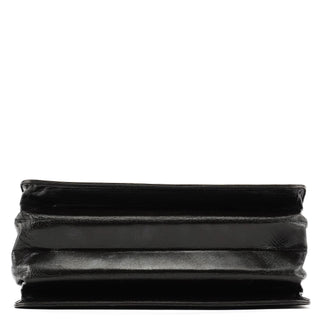 Dark Brown Vitello Buckle Top Handle Bag