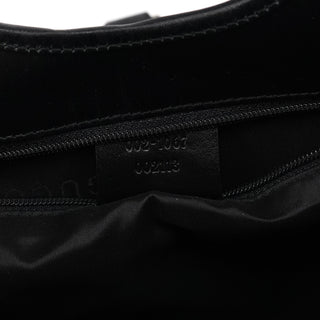 002 1067 Beige Black Canvas Jackie Shoulder Bag