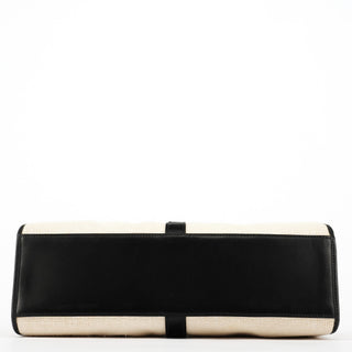 002 1067 Beige Black Canvas Jackie Shoulder Bag