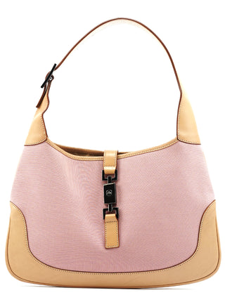 001 3306 Pink Beige Canvas Jackie Shoulder Bag